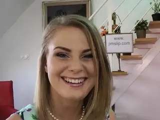 Stupendous blonde darling Kate prepares for blowjob