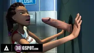 3DGSPOT- Teen Cheerleader Deepthroats And Rides A Random Big Cock In Glory Hole! Uncensored Sex!
