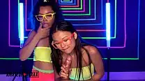 Asian Teens Lulu Chu and Ella Cruz Double Hand this Dick