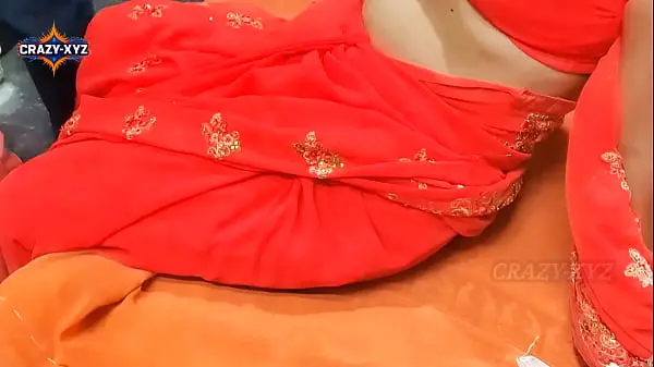 CRAZY-XYZ desi village Bhabhi tight pussy hard sex video, Indian slut wife wearing beautiful red saree
